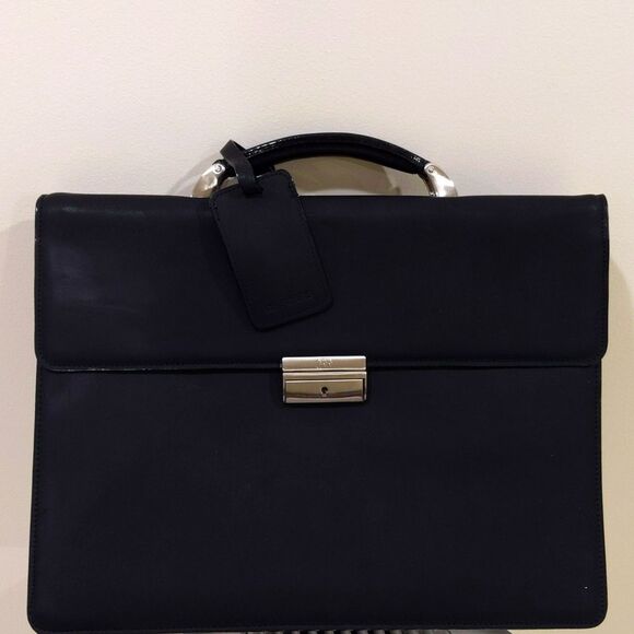 NWOT Gianfranco Ferre Leather Briefcase - Picture 1 of 14